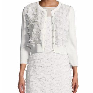 Karl Lagerfeld Women Ivory Cardigan XS 3-D Butterfly Appliques